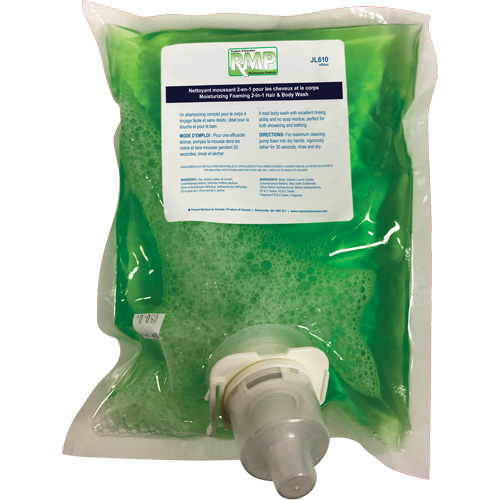 Moisturizing Hair & Body Wash, 1 L, Green Apple, Bag Cartridge Solutions industrielles ALPHA