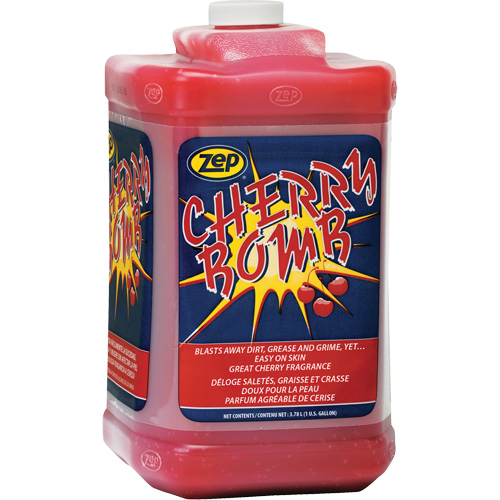 Nettoyant surpuissant pour les mains Cherry Bomb, Pierre ponce, 3,78 L, Bouteille, Cerise Solutions industrielles ALPHA