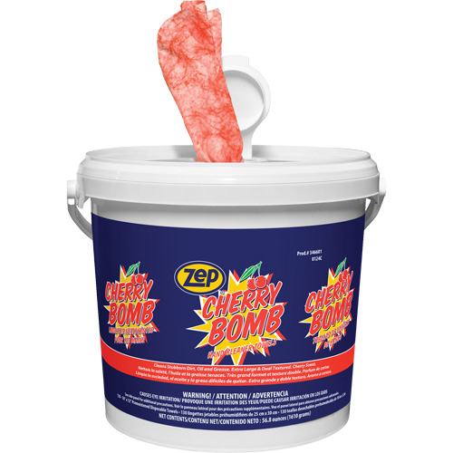Lingettes nettoyantes surpuissantes pour les mains Cherry Bomb Solutions industrielles ALPHA