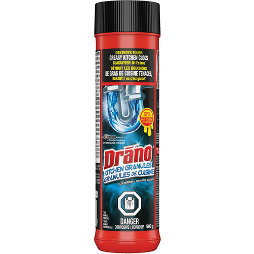 Granules nettoyantes pour drain d&eacute;vier de cuisine de Drano Solutions industrielles ALPHA