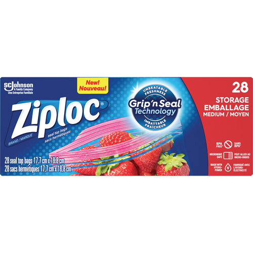 Sacs d'emballage Ziploc Solutions industrielles ALPHA