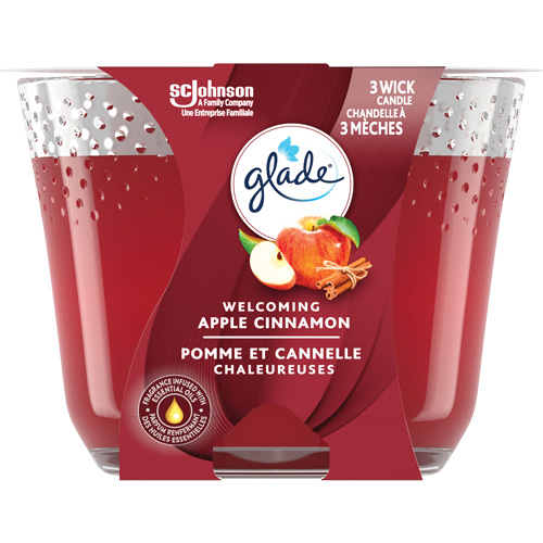 Chandelle &agrave; trois m&egrave;ches Glade, Pomme cannelle Solutions industrielles ALPHA