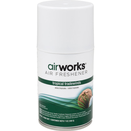 AirWorks&reg; Metered Air Fresheners, Tropical Tradewinds, Aerosol Can Solutions industrielles ALPHA