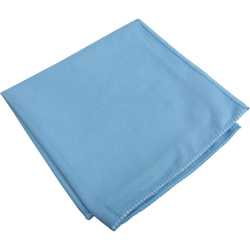 Specialty Glass & Mirror Suede Cloths, Microfibre, Blue Solutions industrielles ALPHA