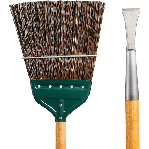 Balai d'aiguillage et de cantonnier avec ciseau robuste forg&eacute;, Manche en Bois, Soies en Polypropyl&egrave;ne, 55" lo Solutions industrielles ALPHA