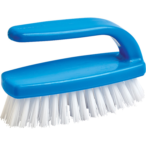 Brosse pour le nettoyage des ongles, 4" l, Soies Synth&eacute;tique, Bleu/Blanc Solutions industrielles ALPHA