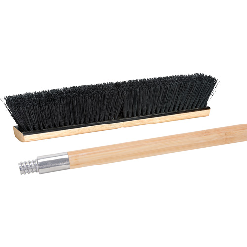 Balai-brosse avec manche &agrave; filetage m&eacute;tallique, 24", Moyen, Soies Tampico Solutions industrielles ALPHA