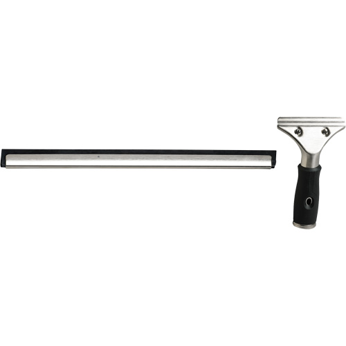 Raclette &agrave; fen&ecirc;tres avec manche, 12", Caoutchouc, Cadre Acier inoxydable Solutions industrielles ALPHA