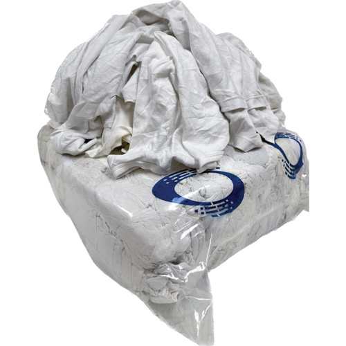 Chiffons de nettoyage, Coton/Molleton, Blanc, 25 lb Solutions industrielles ALPHA