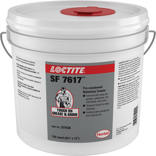 SF 7617 Industrial Hand Wipes, 130 Wipes, 12" x 9-1/2" Solutions industrielles ALPHA