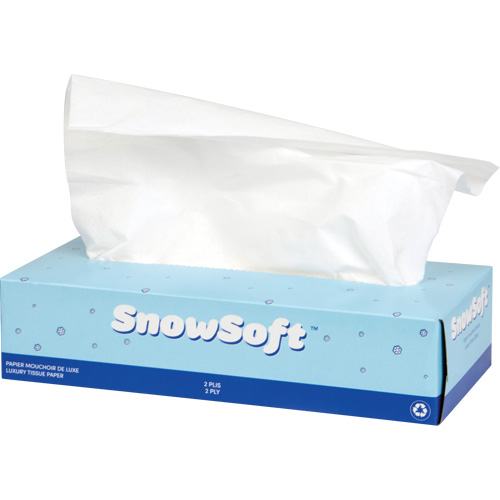 Snow Soft Premium Facial Tissue, 2 Ply, 7.4" L x 8.4" W, 100 Sheets/Box Solutions industrielles ALPHA