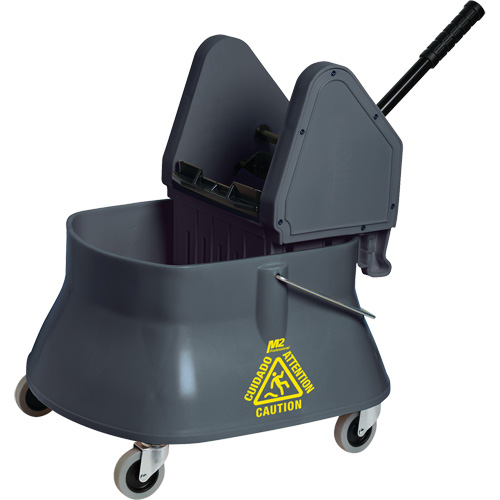 Champ Mop Bucket & Wringer, Down Press, 6.5 US Gal. (26 Quart)/7.5 US Gal. (30 Quarts), Grey Solutions industrielles ALPHA