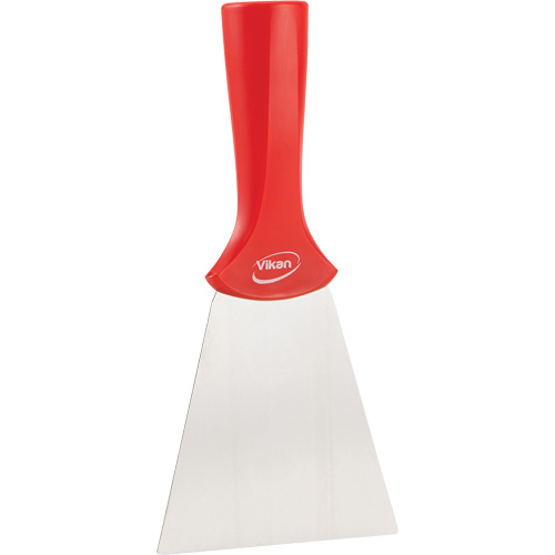 Handle-Mounted Stainless Steel Scraper, Red, 4" W x 8" L Solutions industrielles ALPHA