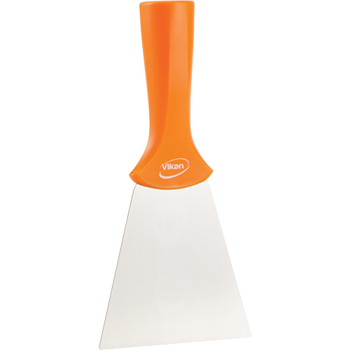 Grattoir en acier inoxydable avec poign&eacute;e montable sur manche, Orange, 4" la x 8" lo Solutions industrielles ALPHA