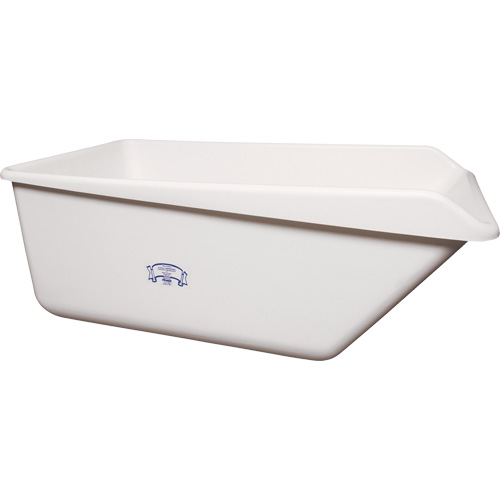 Angled Dump Tub with Drain, Plastic, White Solutions industrielles ALPHA