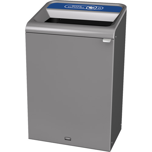 Conteneur pour d&eacute;chets de recyclage m&eacute;lang&eacute;s Configure, Vrac/Bord de rue/De bureau, Acier, 33 gal. US Solutions industrielles ALPHA