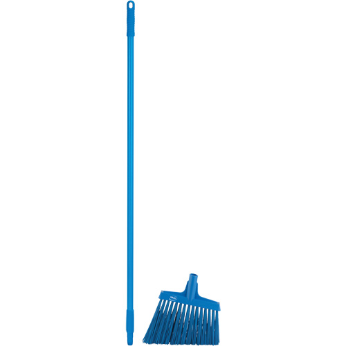 Angle Broom Head with Handle, X-Coarse Bristles, 12", Polyester, Blue Solutions industrielles ALPHA