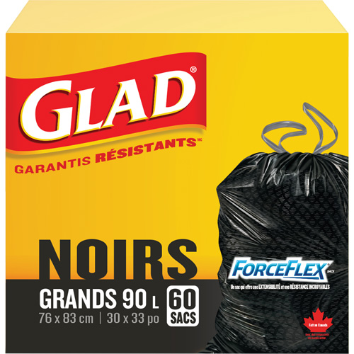 90L Garbage Bags, Regular, 30" W x 33" L, Black Solutions industrielles ALPHA