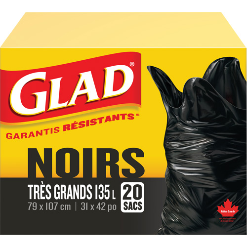 135L Garbage Bags, Regular, 31" W x 42" L, Black Solutions industrielles ALPHA