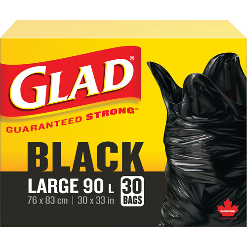 90L Garbage Bags, Regular, 30" W x 33" L, Black Solutions industrielles ALPHA