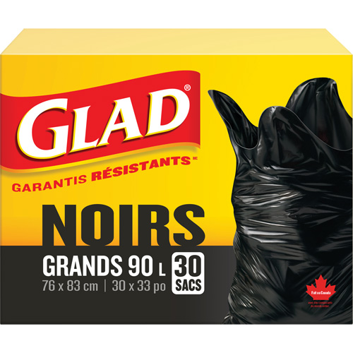 90L Garbage Bags, Regular, 30" W x 33" L, Black Solutions industrielles ALPHA