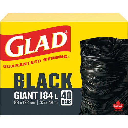 184L Garbage Bags, Regular, 35" W x 48" L, Black Solutions industrielles ALPHA