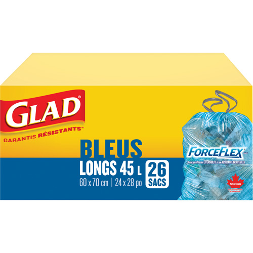 45L Recycling Bags, Regular, 24" W x 28" L, Blue Solutions industrielles ALPHA