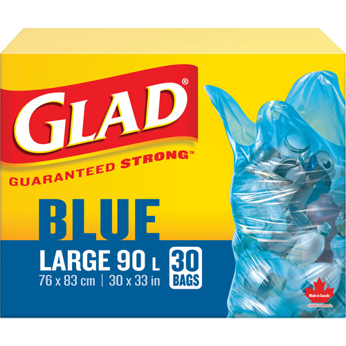 45L Recycling Bags, Regular, 30" W x 33" L, Blue Solutions industrielles ALPHA