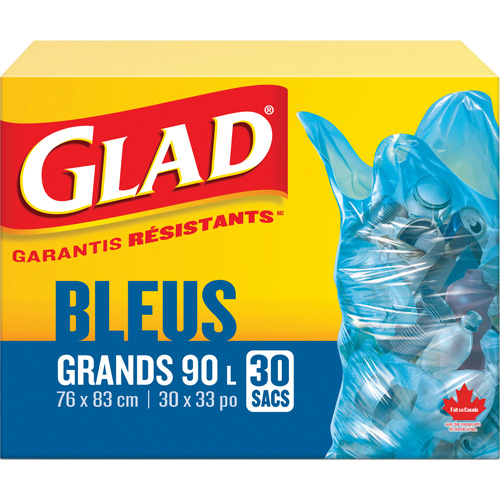 45L Recycling Bags, Regular, 30" W x 33" L, Blue Solutions industrielles ALPHA