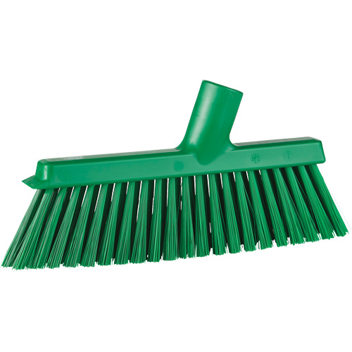 Dustpan Broom with Angled Thread, Medium Bristles, 10", Polyester, Green Solutions industrielles ALPHA