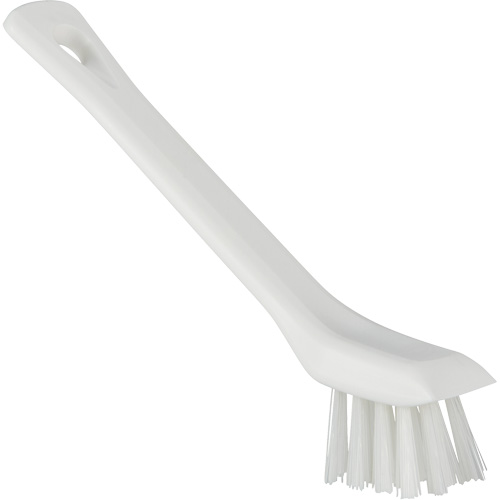 Brosse avec rebord grattoir, Soies Ferme, Longueur de 6", Blanc Solutions industrielles ALPHA
