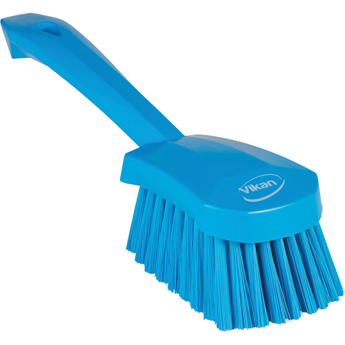Brosse &agrave; r&eacute;curer avec manche court, Soies Doux, Longueur de 10-1/2", Bleu Solutions industrielles ALPHA