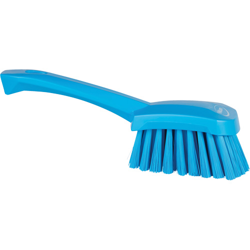 Brosse &agrave; r&eacute;curer avec manche court, Soies Doux, Longueur de 10-1/2", Bleu Solutions industrielles ALPHA