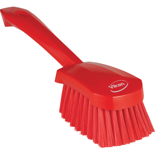 Brosse &agrave; r&eacute;curer avec manche court, Soies Doux, Longueur de 10-1/2", Rouge Solutions industrielles ALPHA