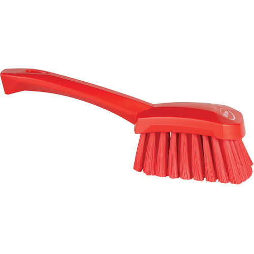 Brosse &agrave; r&eacute;curer avec manche court, Soies Doux, Longueur de 10-1/2", Rouge Solutions industrielles ALPHA