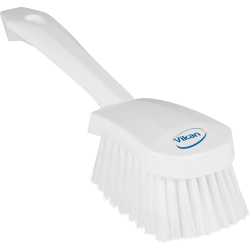 Brosse &agrave; r&eacute;curer avec manche court, Soies Doux, Longueur de 10-1/2", Blanc Solutions industrielles ALPHA