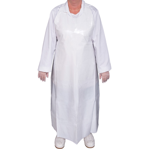 Tablier Top Dog de 6 mil, Polyur&eacute;thane, 50" lo x Blanc Solutions industrielles ALPHA