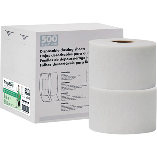 TrapEze&reg; Double Roll Disposable Dusting Sheets, Polyester, White Solutions industrielles ALPHA