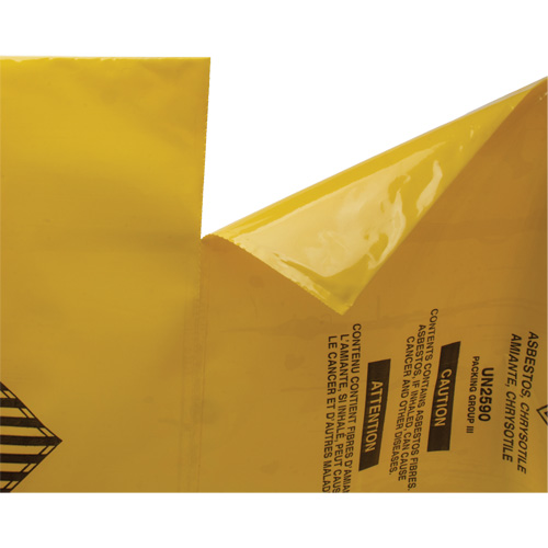 Hazardous Waste Liners, Asbestos, 40" L x 26" W, 3 mils Solutions industrielles ALPHA