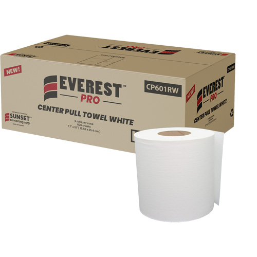 White Paper Towels, 1 Ply, Centre Pull Solutions industrielles ALPHA