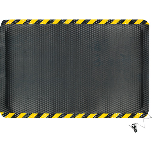 Hog Heaven Electrically Conductive Mat Kit, 4' W x 6' L, 7/8" Thickness, Black/Yellow, Nitrile Solutions industrielles ALPHA