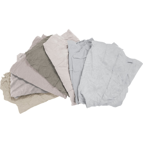 Recycled Material Wiping Rags, Cotton, White, 10 lbs. Solutions industrielles ALPHA