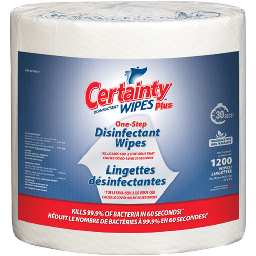 Lingettes d&eacute;sinfectantes, 8" x 6", 1200 lingettes Solutions industrielles ALPHA