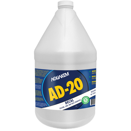 D&eacute;tachant &eacute;cologique de qualit&eacute; industrielle pour le calcium, chaux et rouille AD2 Decal &eacute;tiquette blanche, Cruche Solutions industrielles ALPHA