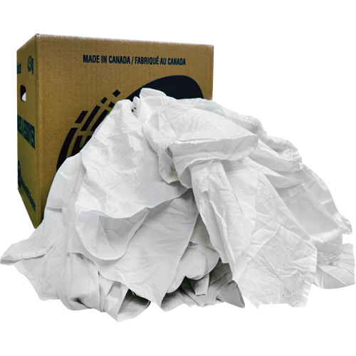 Recycled Wiping Rags, Cotton, White, 10 lbs. Solutions industrielles ALPHA