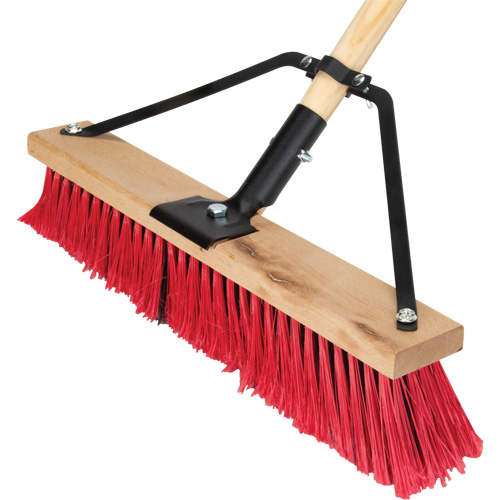 Balai-brosse &agrave; manche renforc&eacute;, 18", Moyen, Soies PVC Solutions industrielles ALPHA