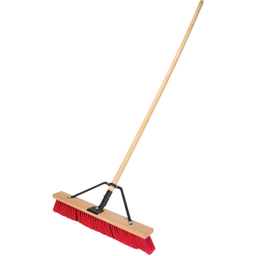 Balai-brosse &agrave; manche renforc&eacute;, 24", Moyen, Soies PVC Solutions industrielles ALPHA