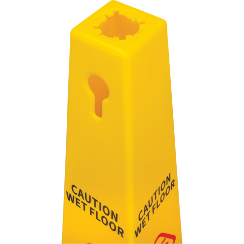 C&ocirc;ne d'avertissement de plancher mouill&eacute;, Bilingue avec pictogramme Solutions industrielles ALPHA