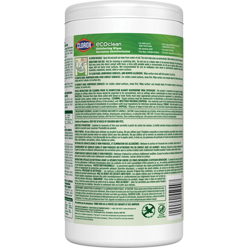 EcoClean Disinfecting Wipes, 75 Count Solutions industrielles ALPHA