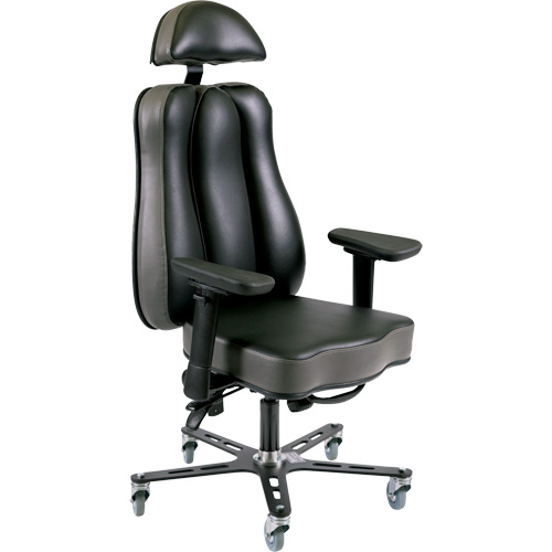 Synergo II 24h Ergonomic Chair, Vinyl, Black/Grey, 350 lbs. Capacity Solutions industrielles ALPHA